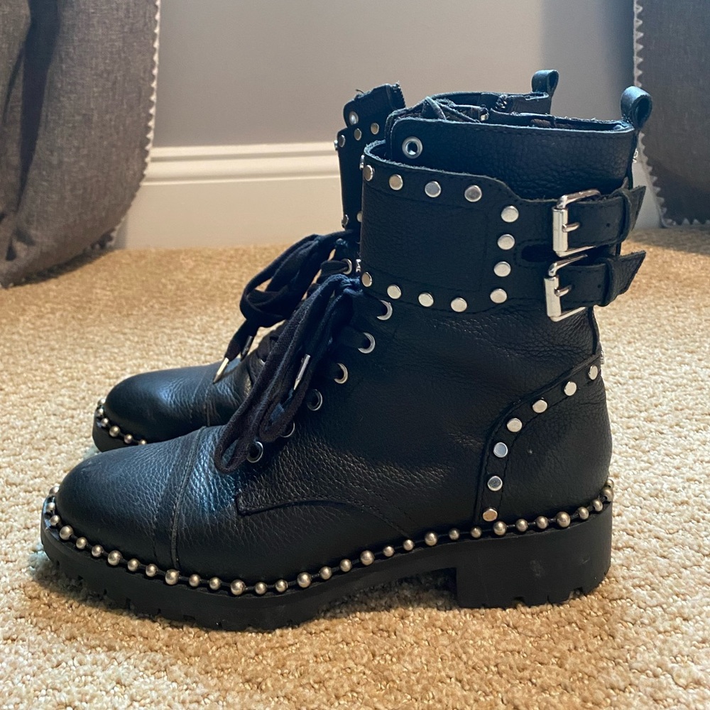 Black, Studded | Sam Edelman Combat Boots | Women’s 6.5